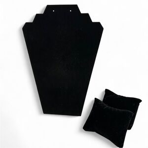 Jewelry Display Stand and Two Jewelry Display Pillows, Black Velvet